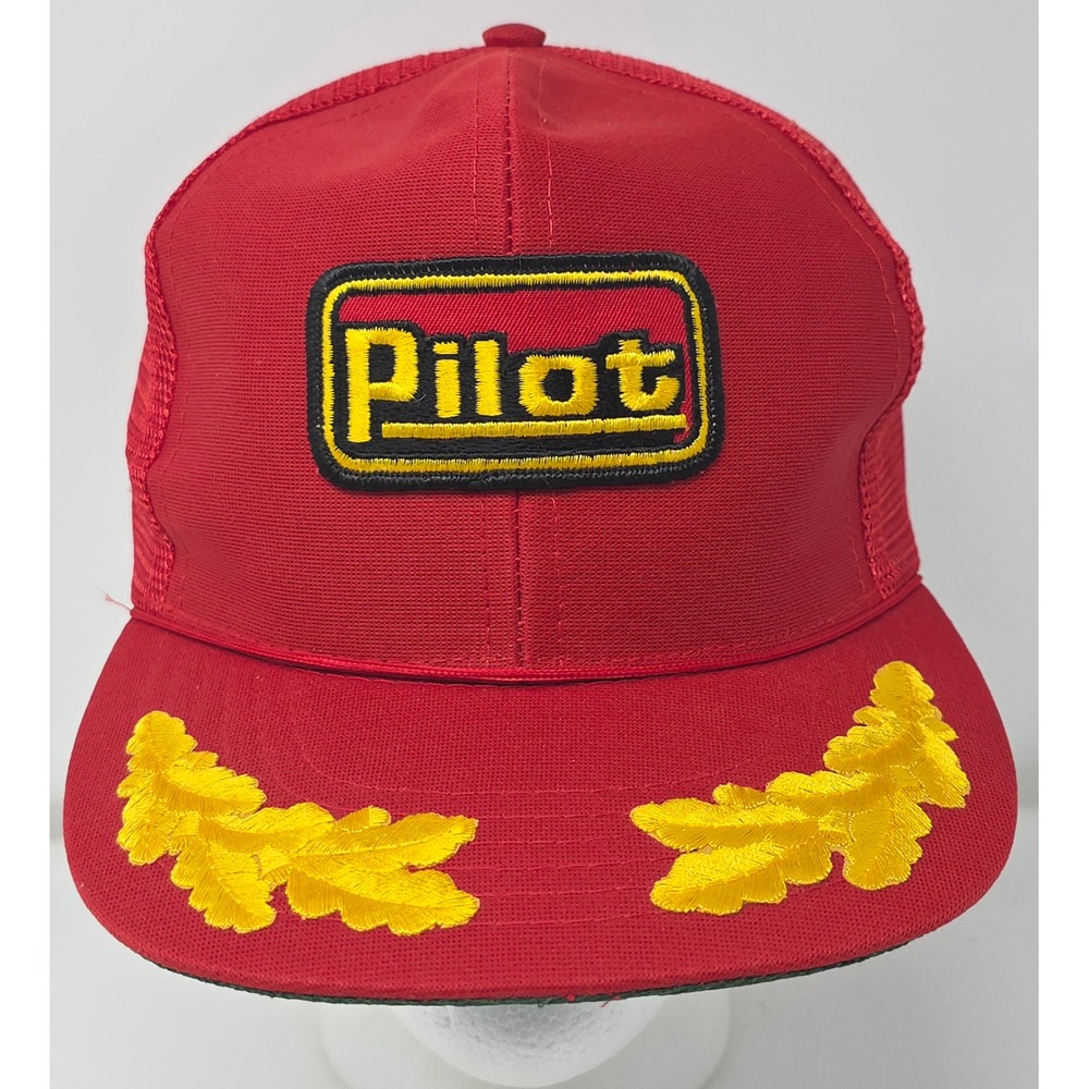 Pilot Trucker Snapback Hat Universal Red‎ Cap Gas Station